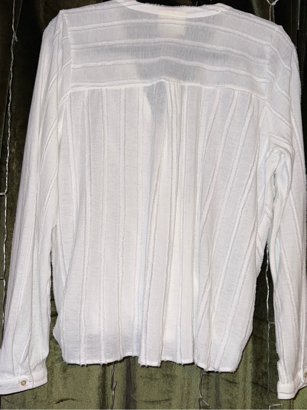 Anthropologie - White Wrap-Front Long Sleeve Top - Maeve - Large - Picture 3 of 6